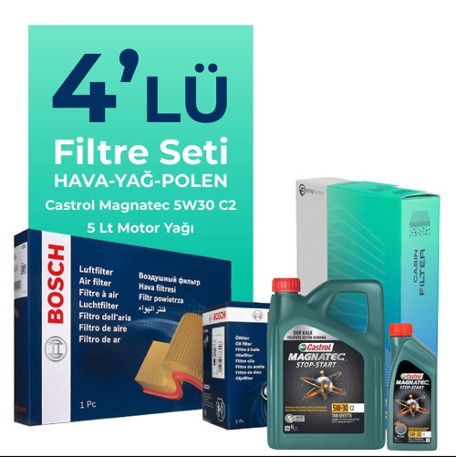 Mazda 6 2.0 Filtre Bakım Seti Castrol Motor Yağlı (2008-2013) 4 Lü