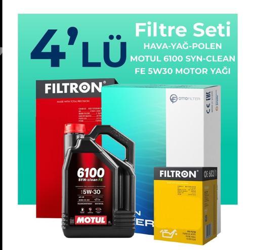 Citroen C5 AirCross 1.5 Dizel Filtre Bakım Seti Motul Motor Yağlı (2019-2023) 4 Lü