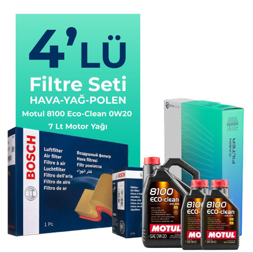 Range Rover Sport 2.0 Benzinli Filtre Bakım Seti Motul Motor Yağlı (2017-2023) 4 Lü