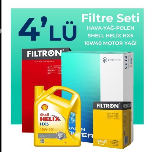Fiat Palio 1.4 Benzinli Filtre Bakım Seti Shell Motor Yağlı (1998-2012) 4 Lü