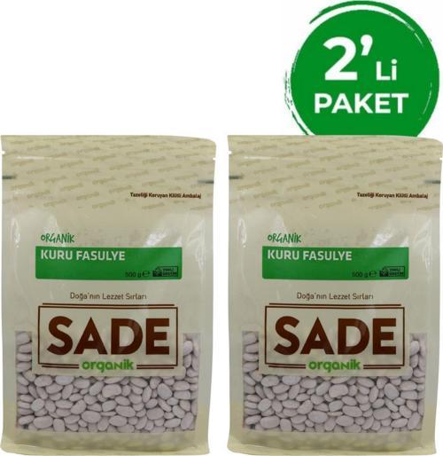 Sade Organik Kuru Fasulye 500 Gr 2 Li Paket