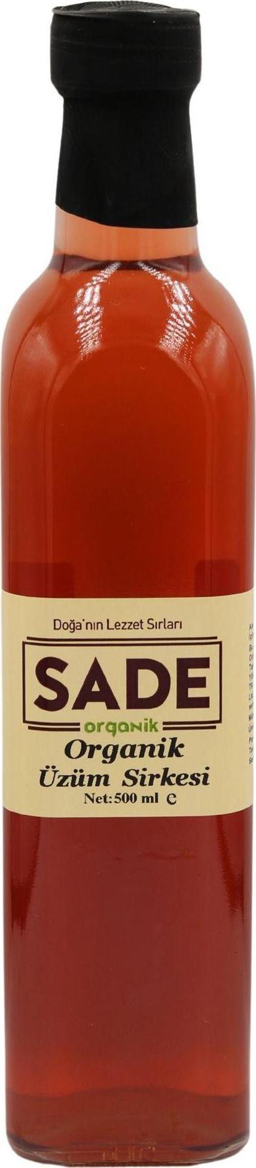 Sade Organik Üzüm Sirkesi 500 Ml