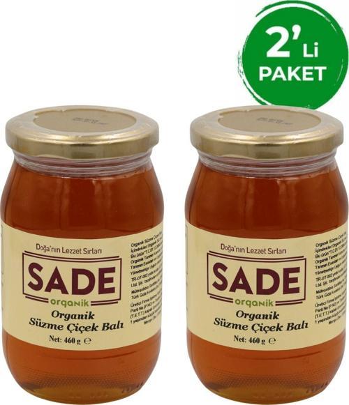 Organik Süzme Çiçek Balı 460 Gr 2'Li Paket