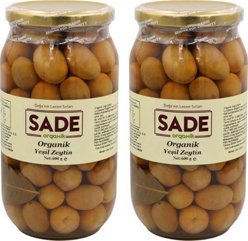 Organik X 2 Kavanoz Yeşil Zeytin 600 Gr