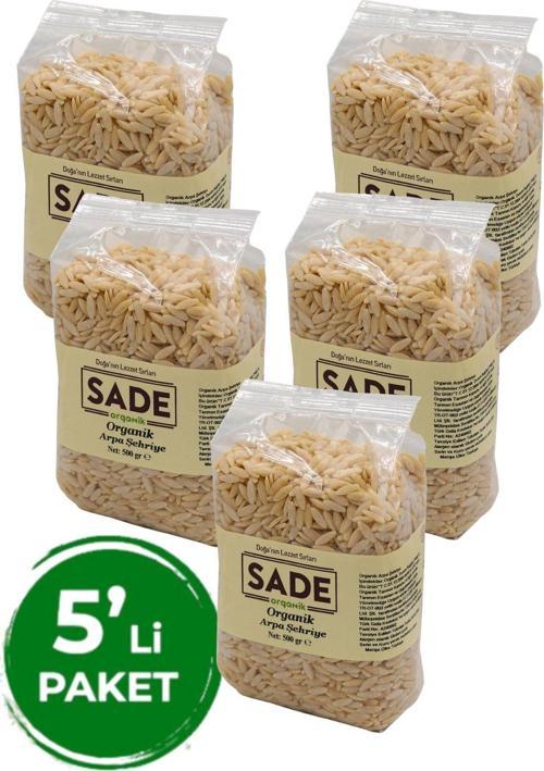 Sade Organik Arpa Şehriye 500 Gr 5'Li Paket