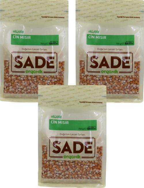 Sade Organik Cin Mısır 750 Gr 3 Lü Paket