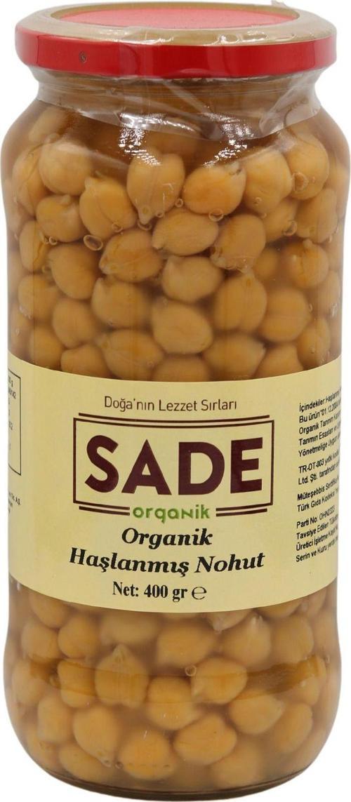 Sade Organik Haşlanmış Nohut Konserve 580 Cc