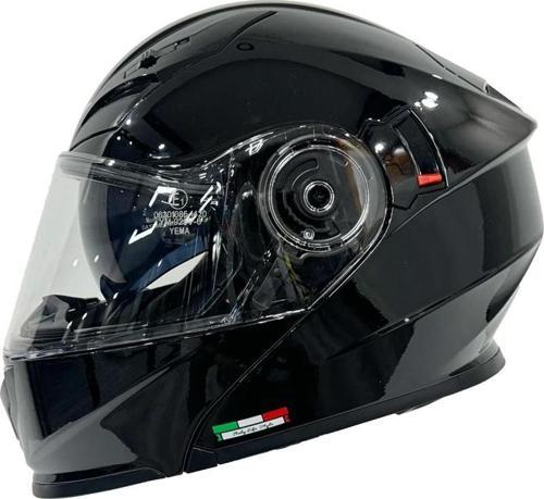 KASK SWAY 926 PARLAK SİYAH ÇENE AÇILIR