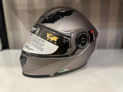 KASK SWAY 926 MAT TİTANYUM ÇENE AÇILIR