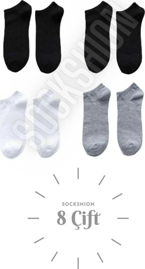 Unisex 8 Çift Pamuklu Patik Çorap - Rahat Ve Şık Tasarım