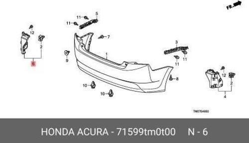 Braket Tampon City 08-12 Arka Üst Lh Honda Cıty (Oem No: 1905Btm3012016)