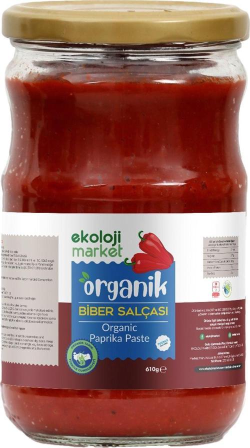 Organik Glutensiz Biber Salçası Tuzsuz 610 Gr