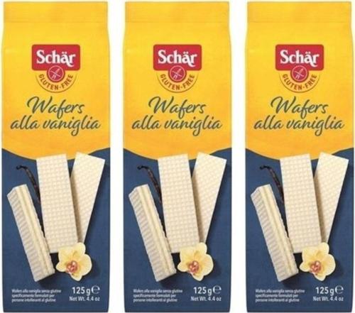 Wafers Alla Vaniglia 125G Vanilyalı Gofret 3 Adet