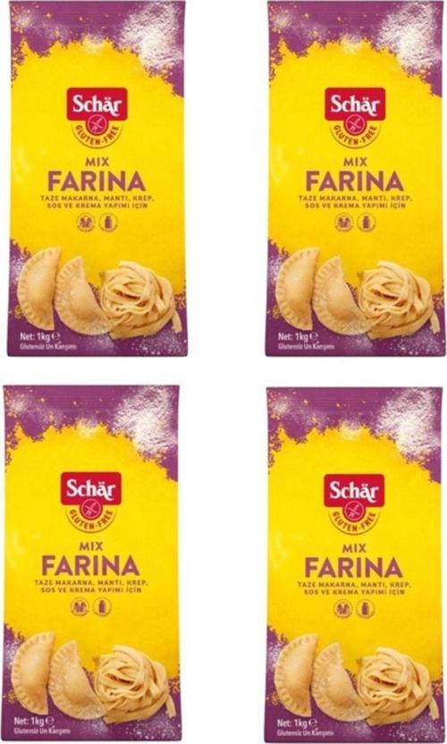 Mix Farina Glutensiz 1000G Makarna Erişte Mantı Unu 4 Adet