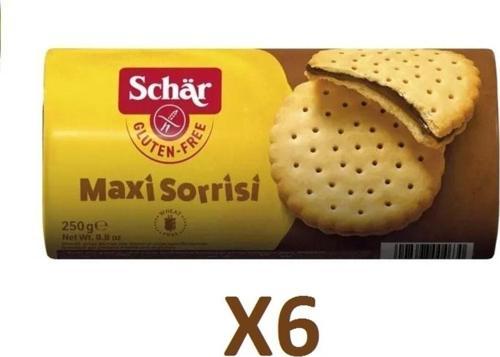 Maxi Sorrisi 250G 6 Adet Glutensiz Kakao Kremalı Bisküvi