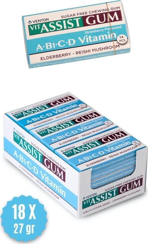 Vit Assist Gum A B1 C Ve D Vitamini Ilaveli Tatlandırıcılı Sakız