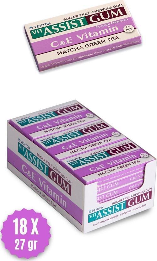 Vit-Assist Gum C&E Vitamin Ilaveli Tatlandırıcılı Şekersiz Sakız