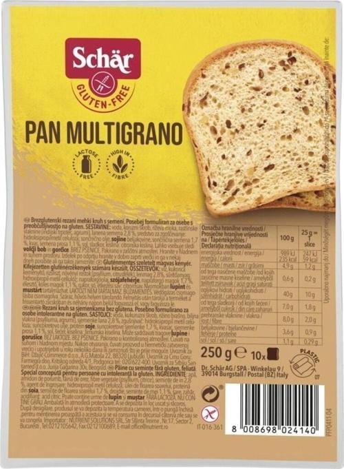 Pan Multigrano Glutensiz Keten Tohumu, Darı Ve Ayçekirdekli Ekmek 250 Gr