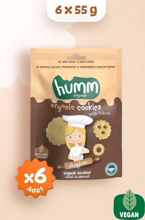 Organik Chefline Tahinli Pekmezli Vegan Kurabiye 55G X 6 Adet