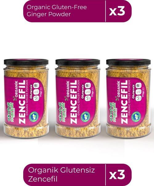 Organik Glutensiz Zencefil 70 Gr X3 / Organic Gluten-Free Ginger 70 Gr X3