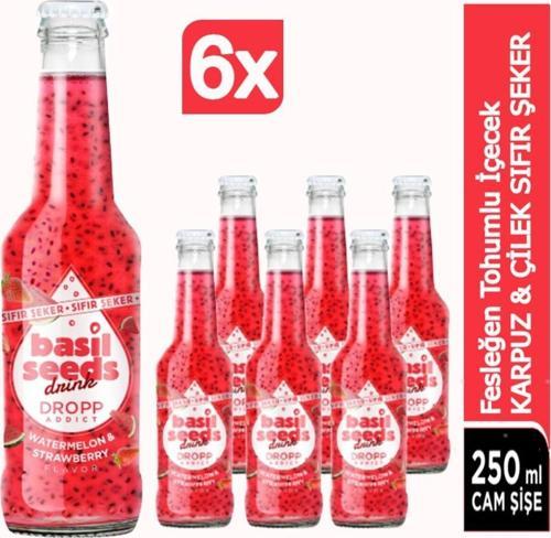Basıl Seeds Drınk Basıl Seeds Fesleğen Tohumlu İçecek Karpuz & Çilek Sıfır Şeker 6X250Ml