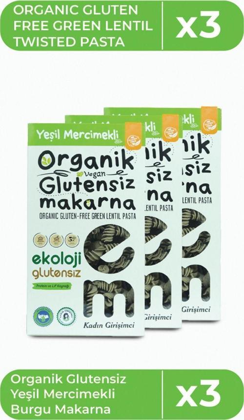 Glutensiz Makarna Yeşil Mercimek Burgu 200Gr3Pkt Organic Gluten Free Pasta Green Lentil 200Gr3Pk