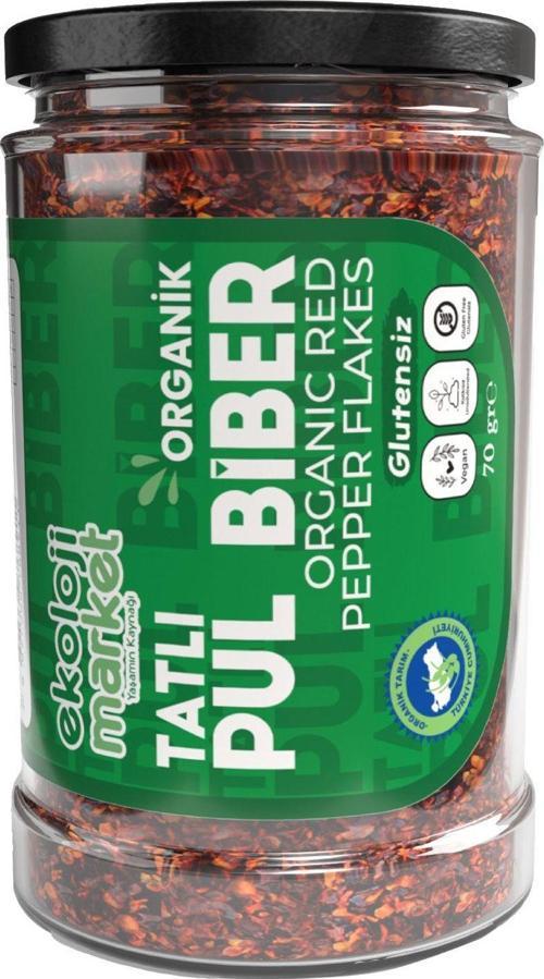 Organik Glutensiz Kavanoz Pul Biber- Tatlı 70 Gr
