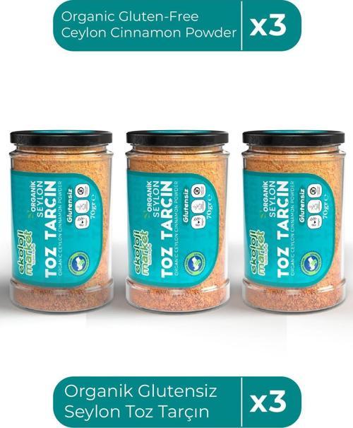 Organik Glutensiz Seylon Toz Tarçın 70 Gr X3 / Organic Gluten-Free Ceylon Cinnamon Powder 70 Gr X3