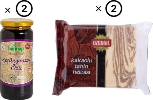 Keçiboynuzu Özü 640 Gr (2 Adet) Uzungil Kakaolu Tahin Helvası 375 Gr (2 Adet)