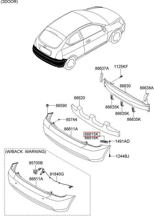 Tampon Bağlantı Braketi Accent Arka 06-11 Era Sağ-Sol Set (Oem No: 86618-19-1E000)