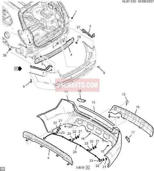 Arka Tampon Braketı : L Opel Captıva Bm 07- (Oem No: 20961276)