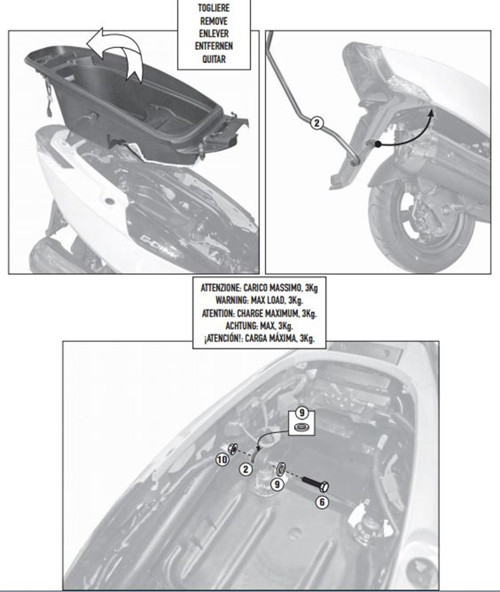 SR6101 KYMCO G-DINK 125-300 (12-17) Arka Çanta Taşıyıcı
