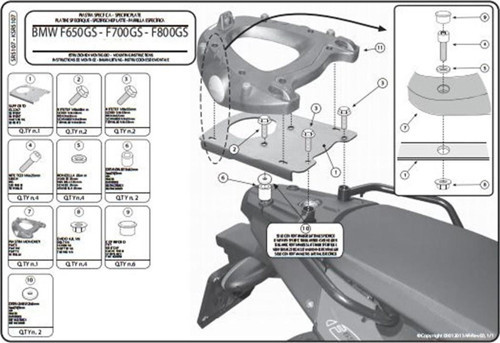 SR5107 BMW F 650-700-800 GS - ADVENTURE (08-18) Arka Çanta Taşıyıcı