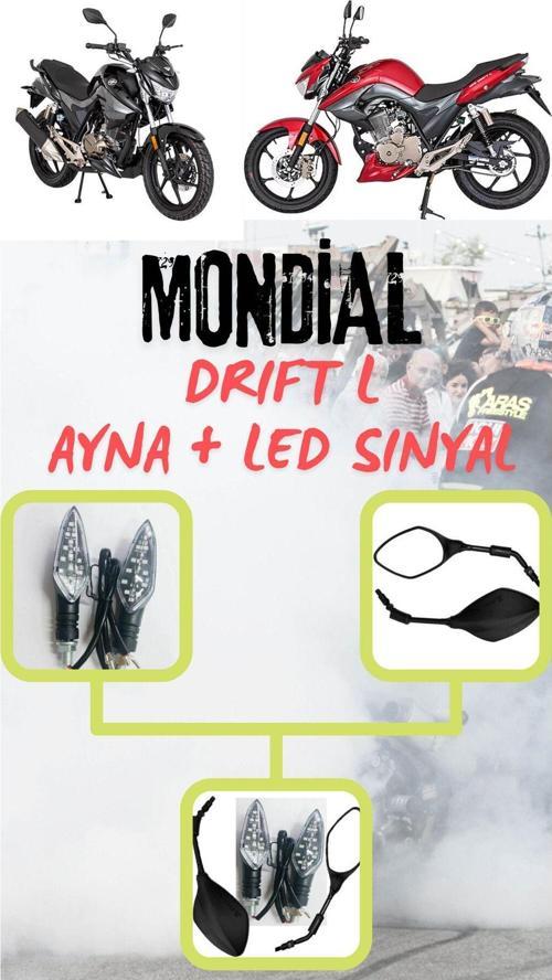 Mondiaal Drift L Ayna+Led Sinyal Set Takım