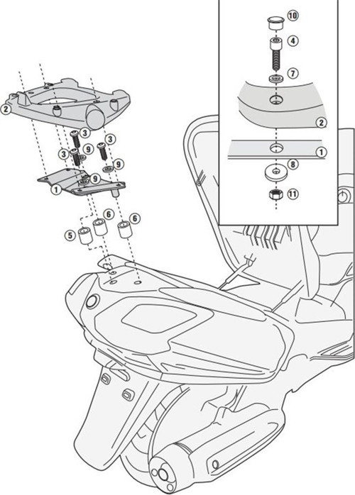 KR7051M SYM MAXSYM 400 (11-19) Arka Çanta Tasiyici
