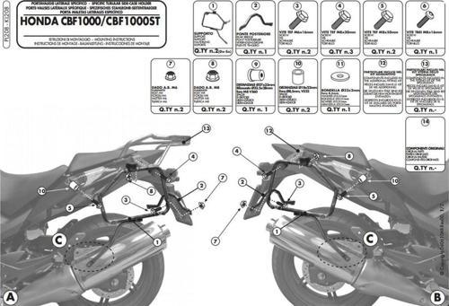 PL208 HONDA CBF 1000 - CBF 1000ST (10-14) Yan Çanta Taşıyıcı