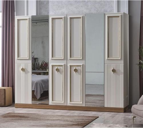 Handel 6 Kapaklı Aynalı Modern Gardrop / Dolap 261 Cm