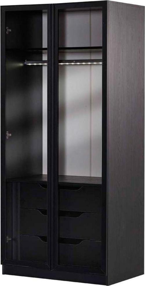 Corner 2 Cam Kapak 3 Çekmece Zincir Dolap / Yüklük 200 Cm