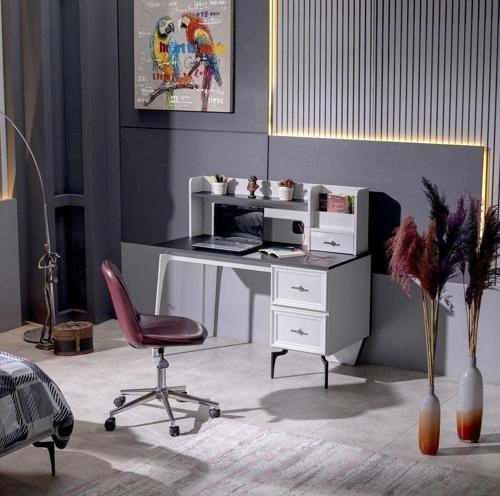 Tutku Home Zarif Çalışma Masası+Kitaplık