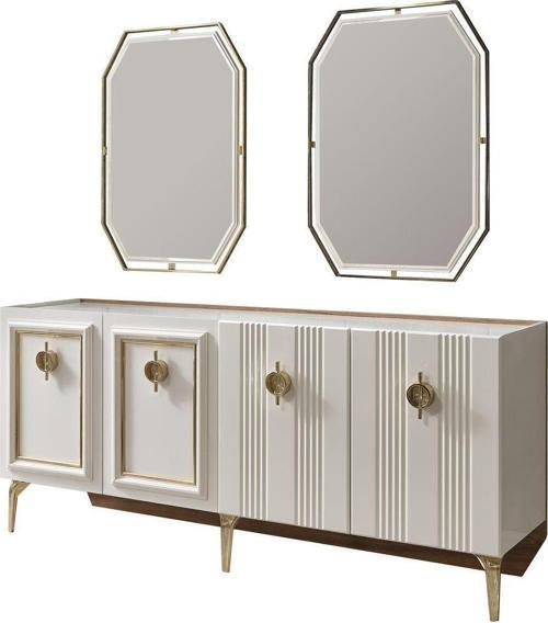 Handel 4 Kapaklı Çift Aynalı Modern Konsol