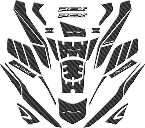 Tank Pad 001 37 Parça Honda Pcx 125 2025 Siyah Karbon