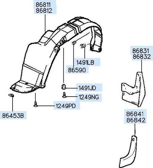 Çamurluk Davlumbazı Pıcanto Ön 08-12 Sağ (Oem No: 86812-07500)