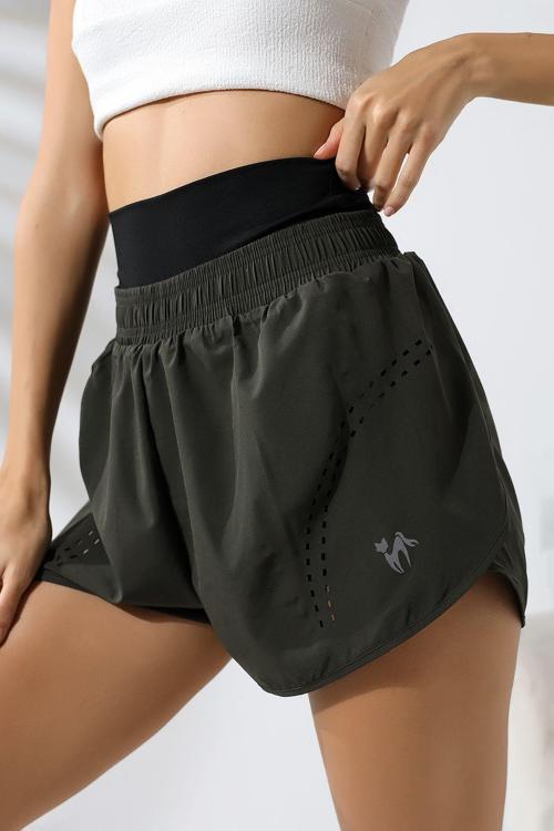 Taytlı Şort Lazer Desenli Iç Tayt Cepli / Women'S Waıst Corset Wıth Tıghts Shorts Athlete
