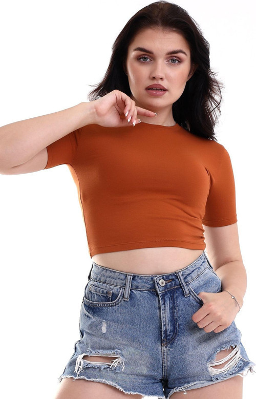 Kadın Kısa Kollu Crop T-Shirt / Women'S Short Sleeve Short Tshırt