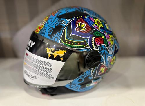 KASK SWAY SW 765 SPRING BLUE ÇENESİZ