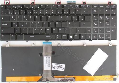 MSI GT60 Uyumlu Notebook Klavyesi - Siyah - TR - Backlit