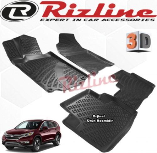 Honda Crv 3D Paspas Havuzlu 2013 - 2018 Arası Siyah 4 Parça Set