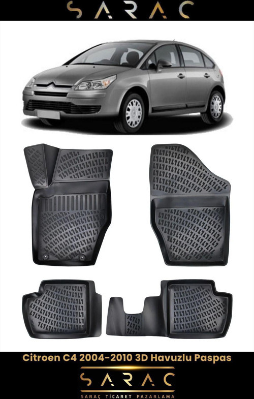 Citroen C4 2007 Model 3D Havuzlu Paspas