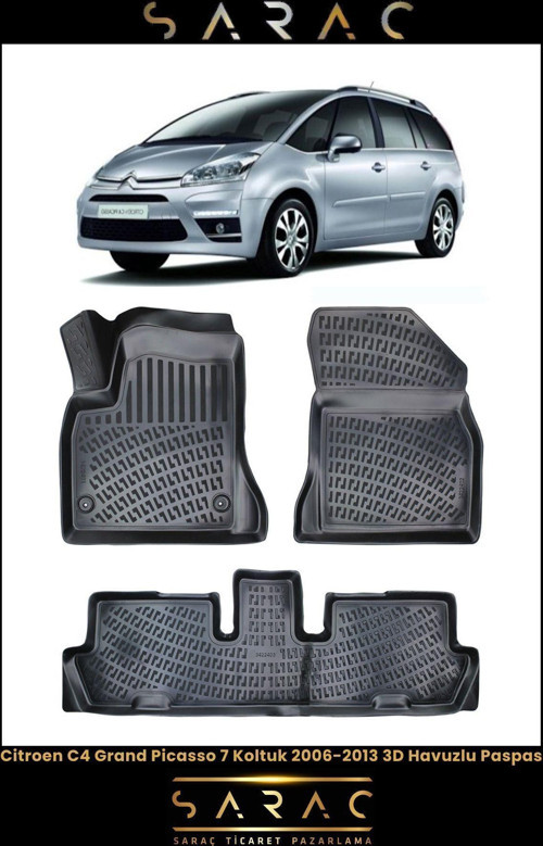 Citroen C4 Grand Picasso 7 Koltuk 2009 Model 3D Havuzlu Paspas