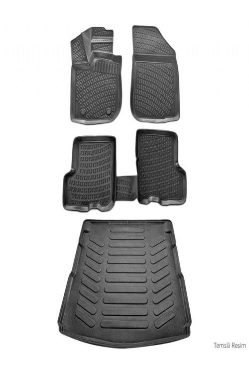 Dacia Logan Panelvan (2 Parça) 2004-2011 3D Paspas Siyah & Bagaj Havuzu Set